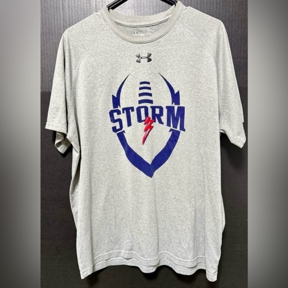 🪅Under Armour Gray Football Loose  HeatGear T-shirt Size Large